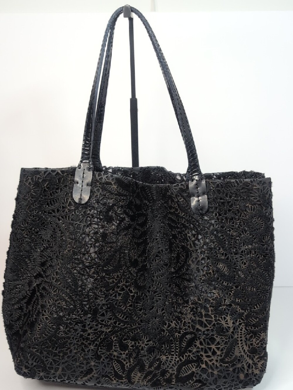 Valentino Garavani Lazer Cut Calfhair Crystal Embellished Tote - Picture 7 of 16